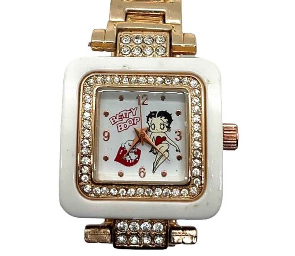 Betty Boop Watch Gold Tone Women's y2k retro chic rhinestone accent untested